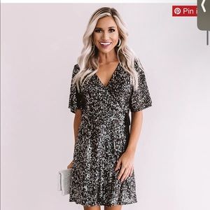 Black/Silver sequin Dress! NWT